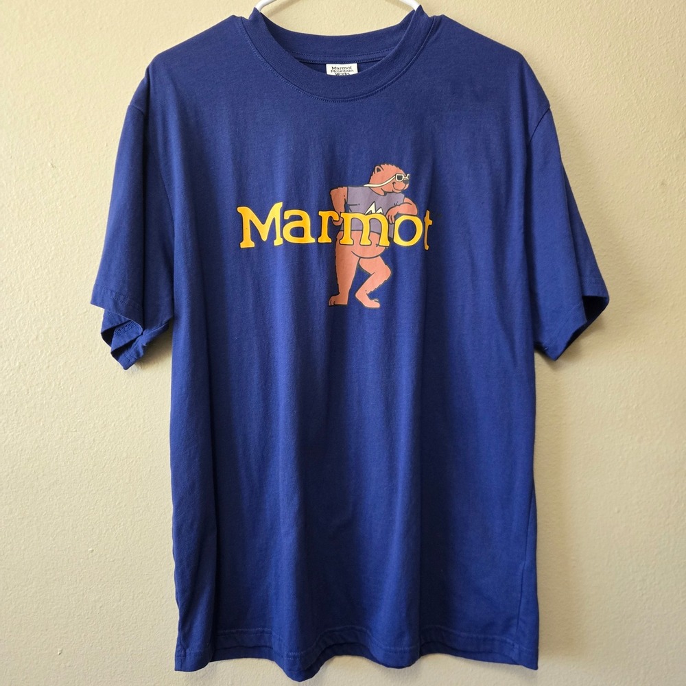 Marmot Mountain Works Mascot Graphic T-Shirt Blue Mens Large M14130 W243
